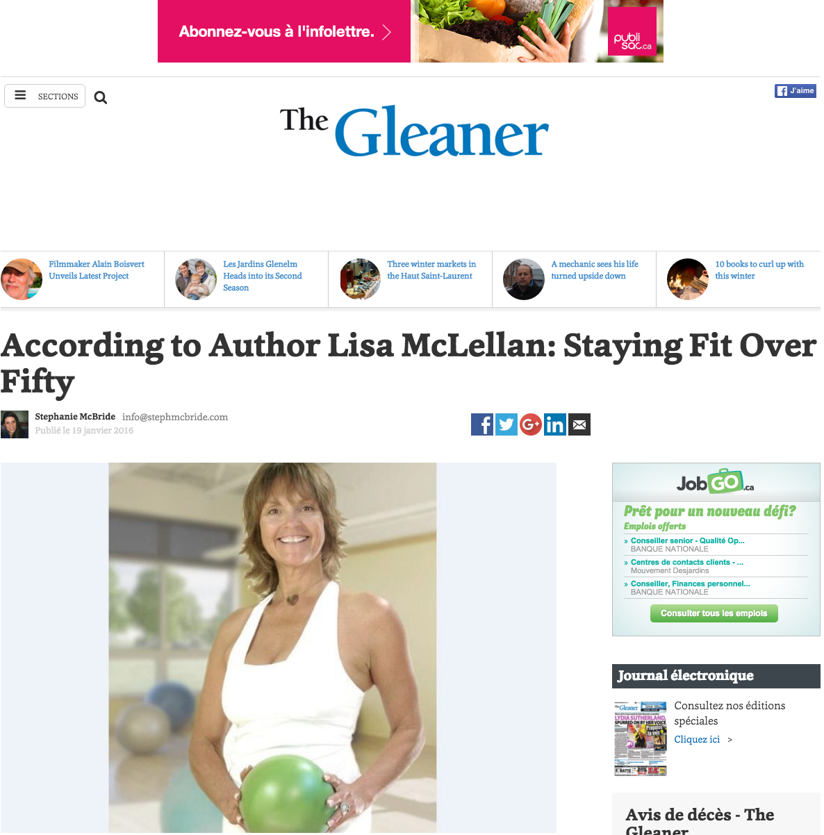 Staying Fit Over Fifty - The Gleaner - Lisa McLellan
